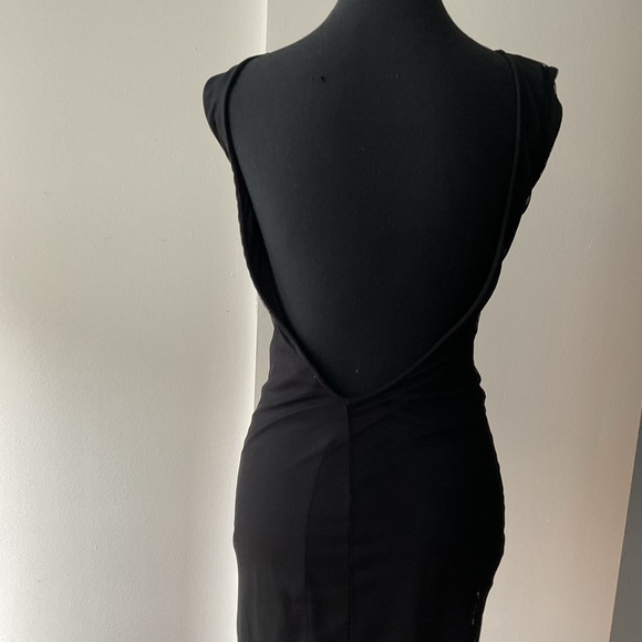 ZARA | Black Beaded Low Scoop Back Dress Sz M - Picture 4 of 5